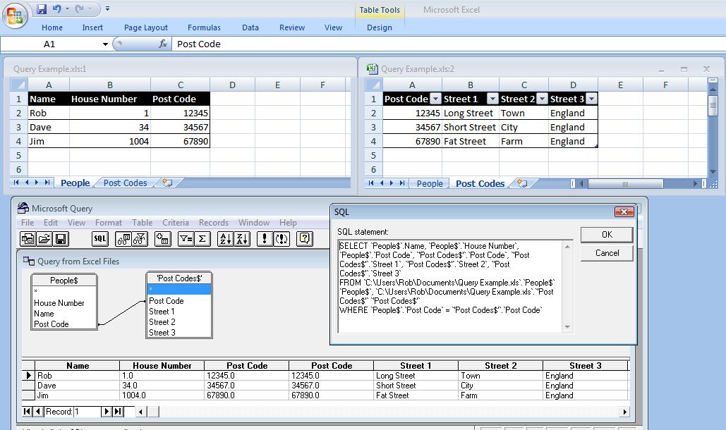 Sql server excel